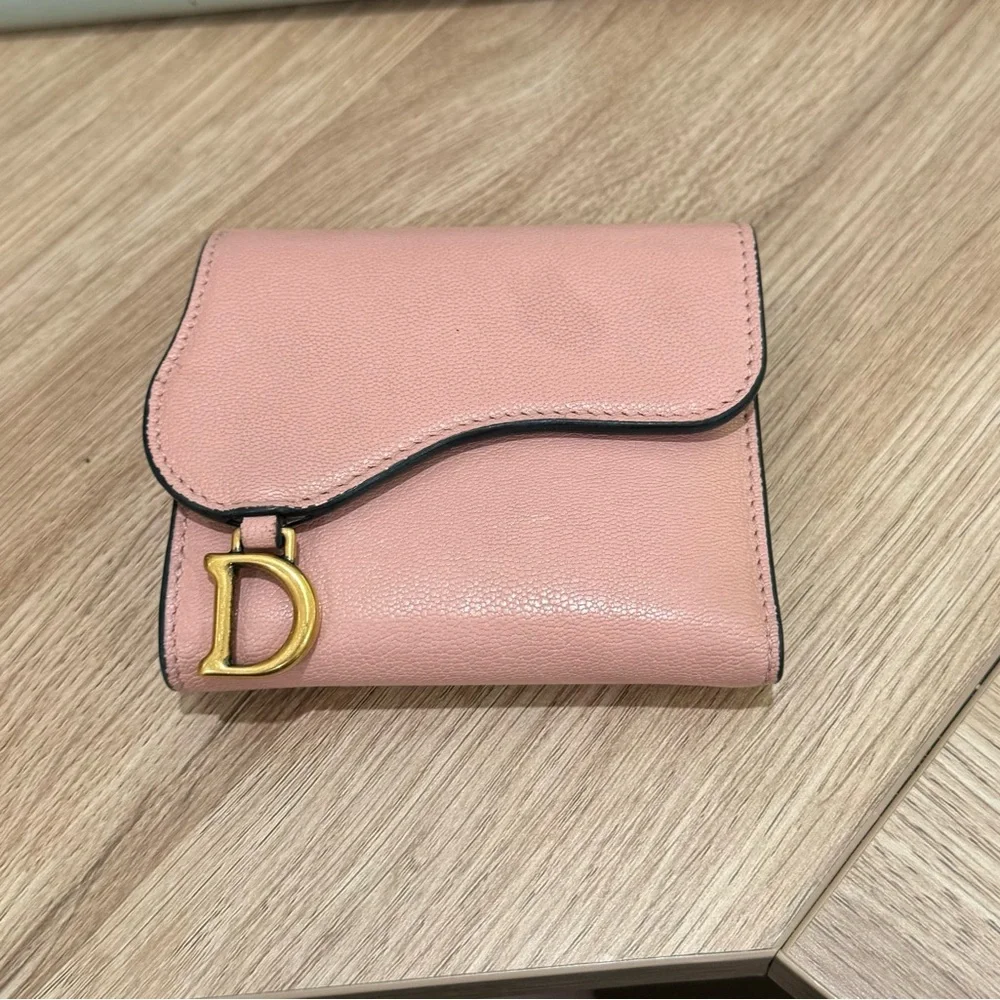 Dior Pink compact wallet leather